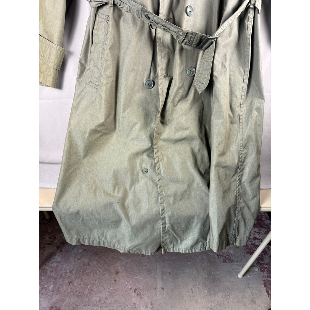 Vintage US Military Trench Coat Green Belted 44 XL Vietnam 8405-965-2167 - Picture 2 of 13